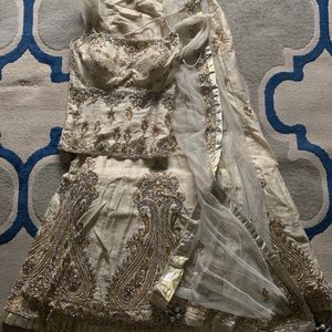 Beautiful Cream and Gold Bridal Lehenga